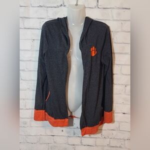 Clemson Tigers Colosseum Gray Open Hooded Cardigan